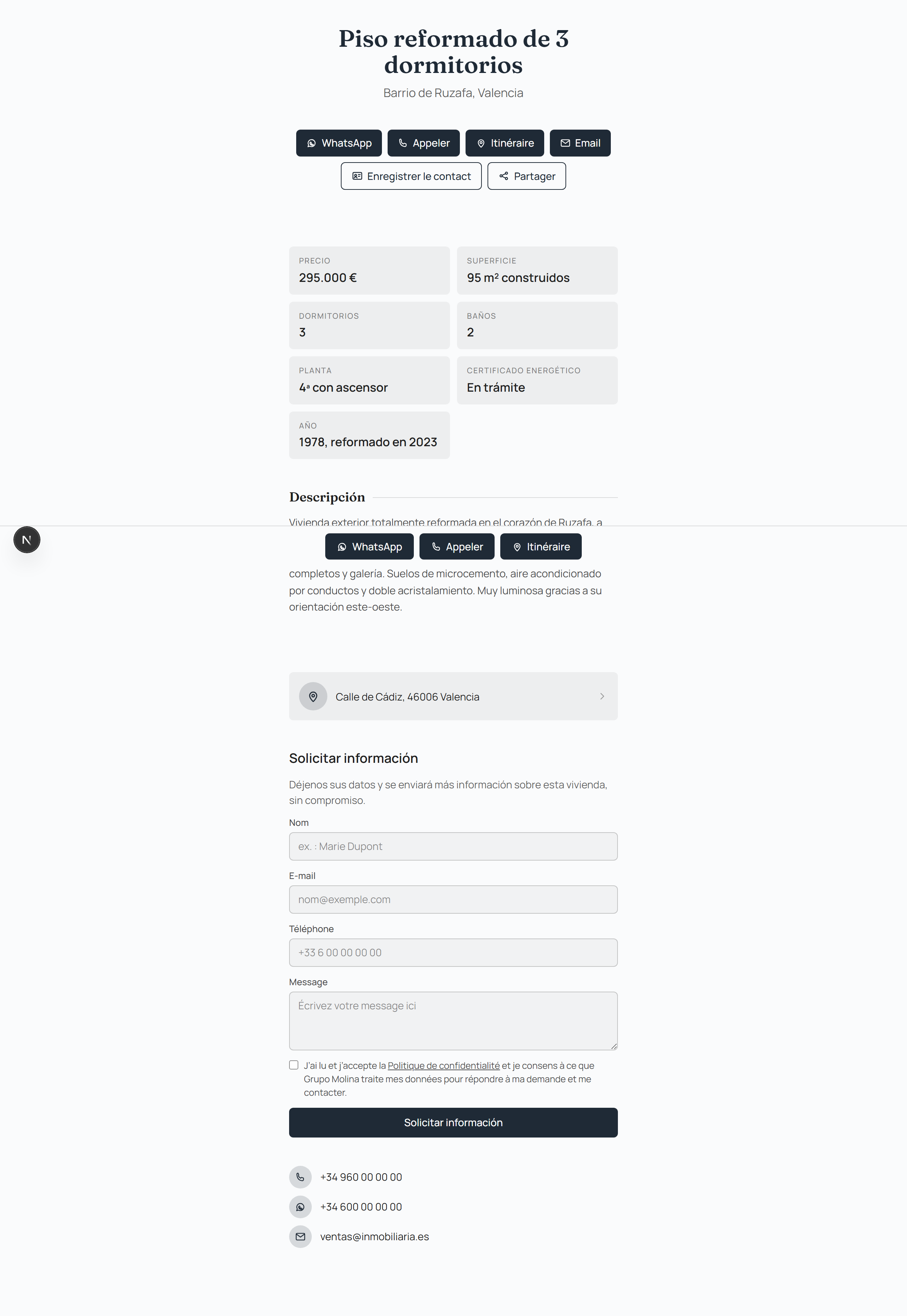 Voici comment la fiche apparaît à la personne qui scanne le code depuis son mobile : un lien direct vers l'information, sans avoir à installer la moindre application.